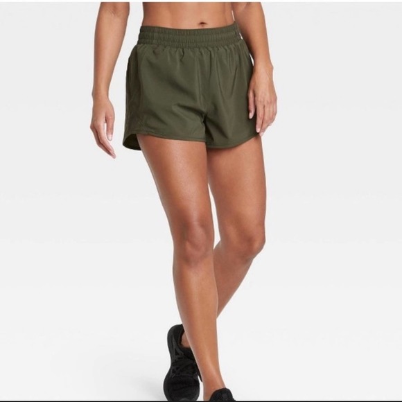 all in motion Pants - ALL IN MOTION WOMEN'S MID-RISE RUN SHORTS 3" - OLIVE GREEN NWT SZ S